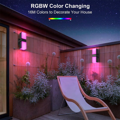 RGB Outdoor Wall Light, IP65 Smart Waterproof Landscape Light
