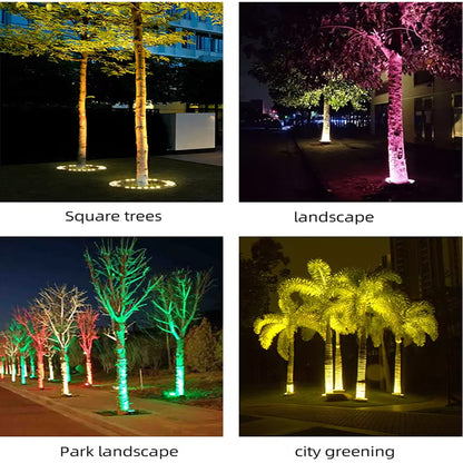 RGB Outdoor Tree Hugger Lights, IP65 Waterproof Park Landscape Pole Ring Lights
