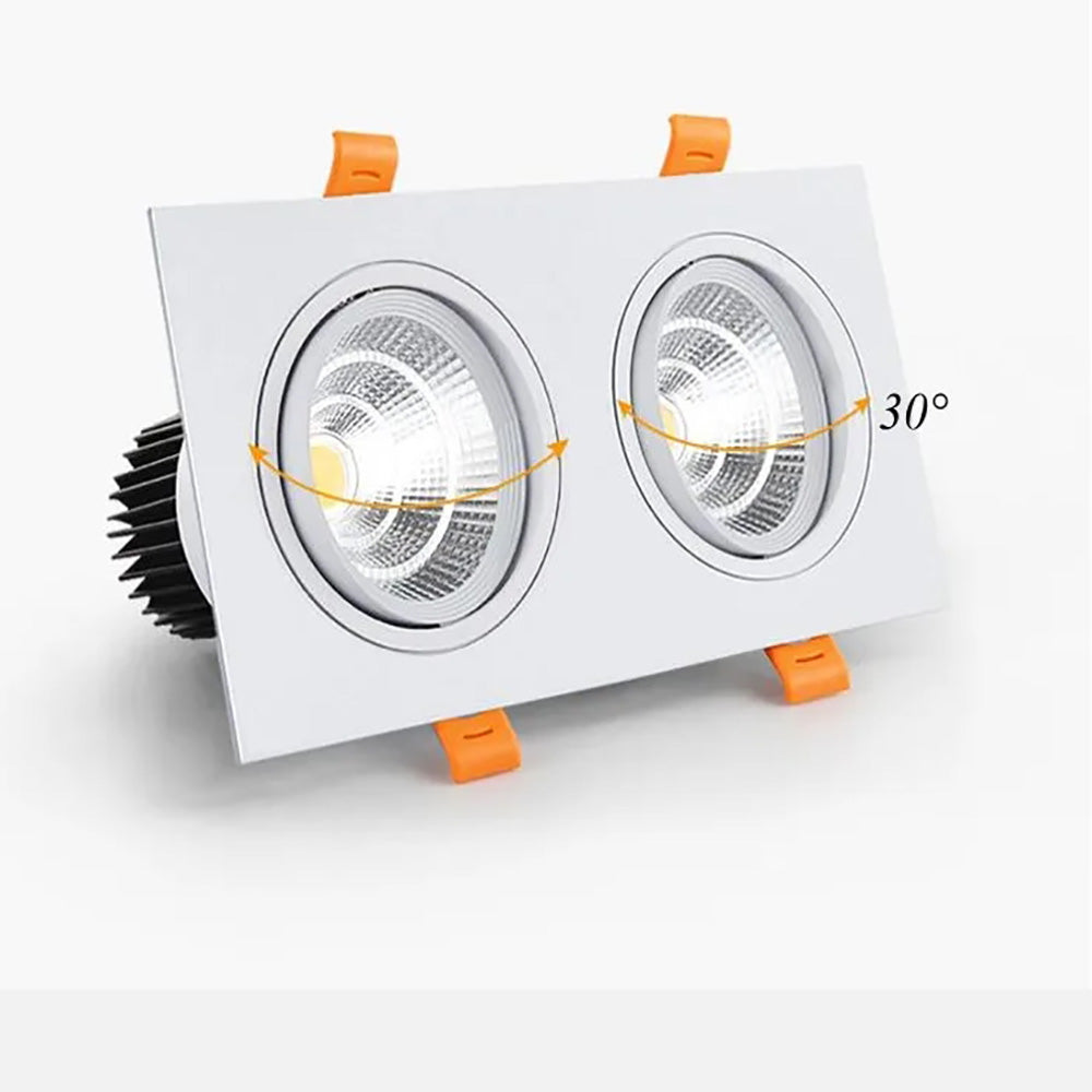 Double head recessed ceiling light, living room bedroom downlight, hotel corridor ambient spotlight