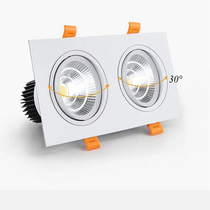 Double head recessed ceiling light, living room bedroom downlight, hotel corridor ambient spotlight