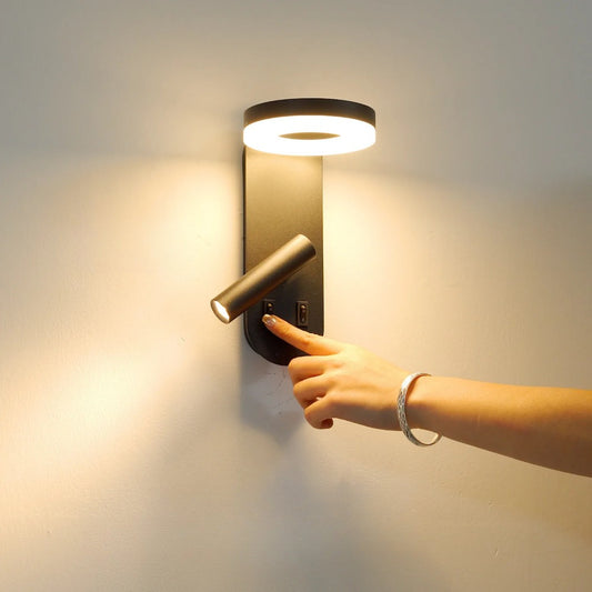 LED Rotatable Wall Sconce, Bedroom Bedside Spotlight