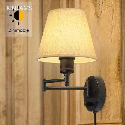 LED Indoor Folding Wall Lamp, Bedroom Bedside Plug Lights