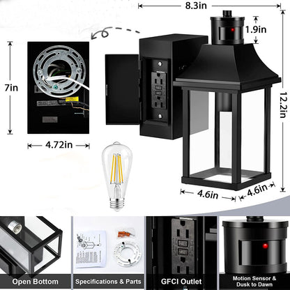 Waterproof courtyard villa porch human body sensor exterior wall lamp