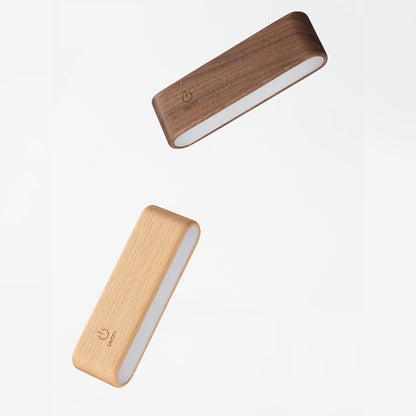 Simple Wooden Magnetic Bedroom Bedside Lamps, Dorm Room Rotatable Computer Desk Lamps