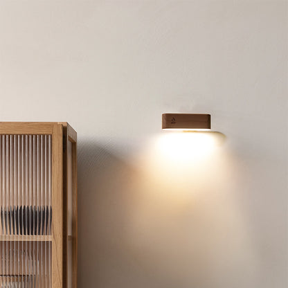 Simple Wooden Magnetic Bedroom Bedside Lamps, Dorm Room Rotatable Computer Desk Lamps