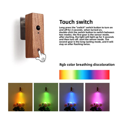 Intelligent Body Sensor Night Light, Magnetic Detachable Bedroom Staircase Wall Sconce