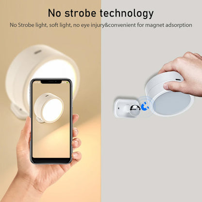 Indoor Rechargeable Wall Lamp,Magnetic 360° Adjustable Bedside Lamp.