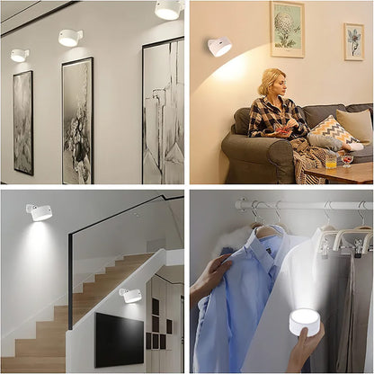 Indoor Rechargeable Wall Lamp,Magnetic 360° Adjustable Bedside Lamp.