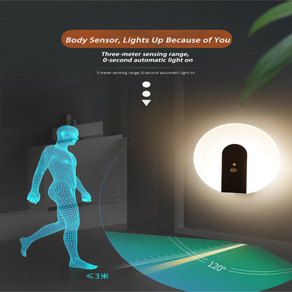 Body Sensor + Sound Control Dual Mode Aisle Auto Light Night Light, Magnetic Wall Sconce