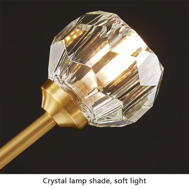 Full Brass Crystal Chandelier Three Color Hue Living Room Bedroom Dining Room Decorative Lights