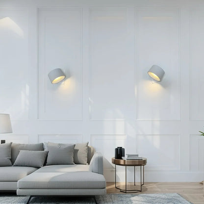 Rechargeable circular wall lamp, wireless magnetic bedside lamp