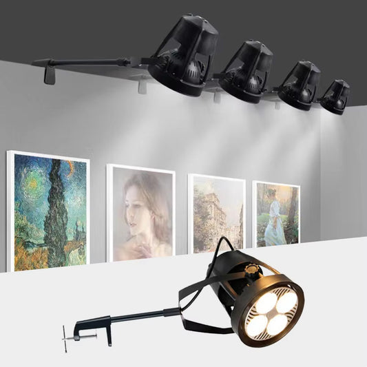 Long arm clip-on indoor exhibition light, LED dimmable self-telescoping pole booth light