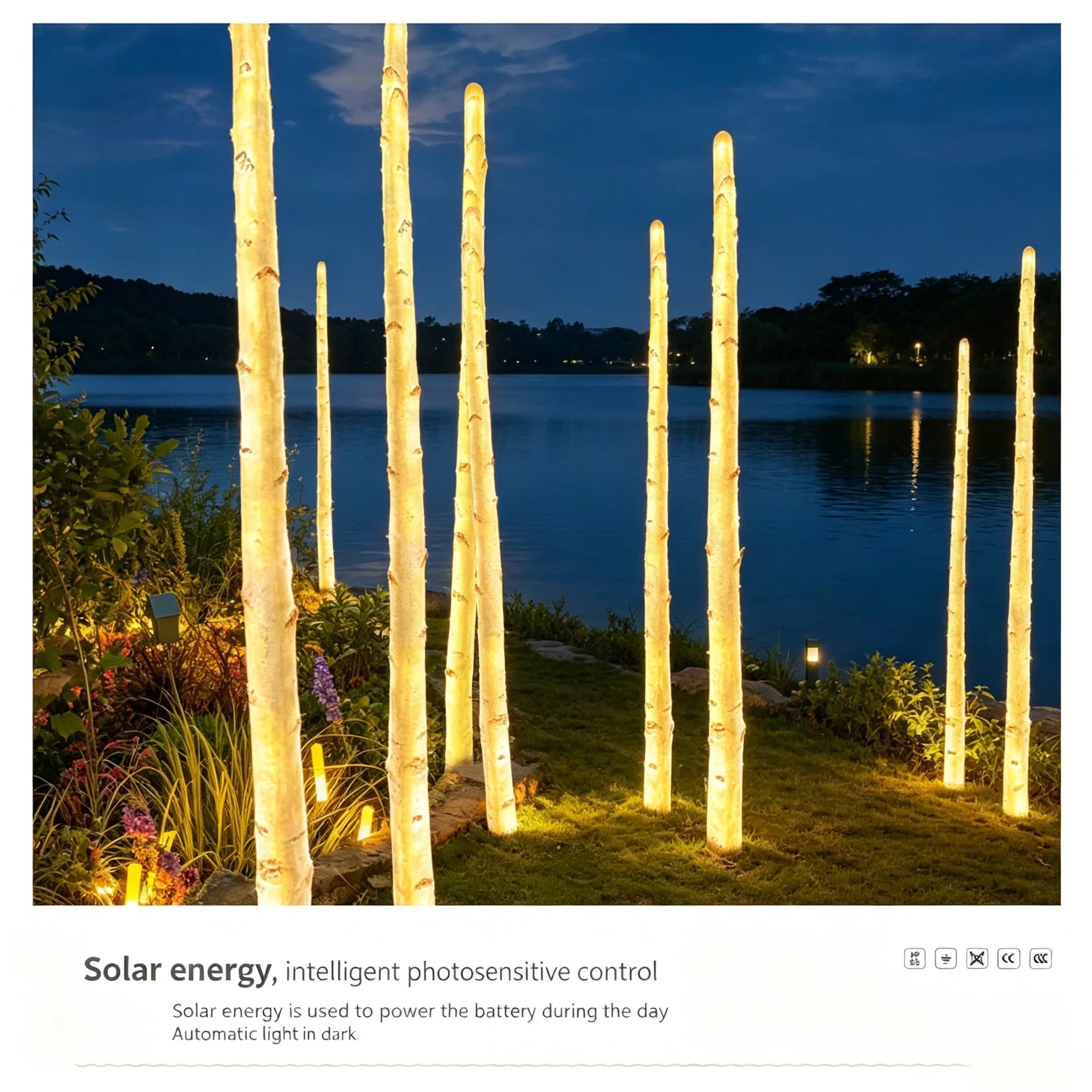 Luminous Simulation Tree Landscape Lights Warm Glow Faux Tree Art for Garden Homestay Residential Area Outdoor Decorative Lights