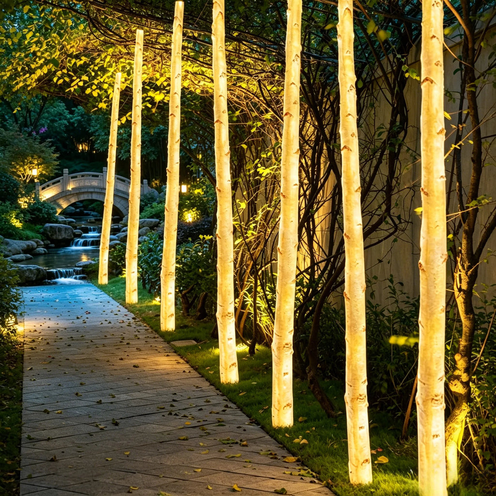 Luminous Simulation Tree Landscape Lights Warm Glow Faux Tree Art for Garden Homestay Residential Area Outdoor Decorative Lights