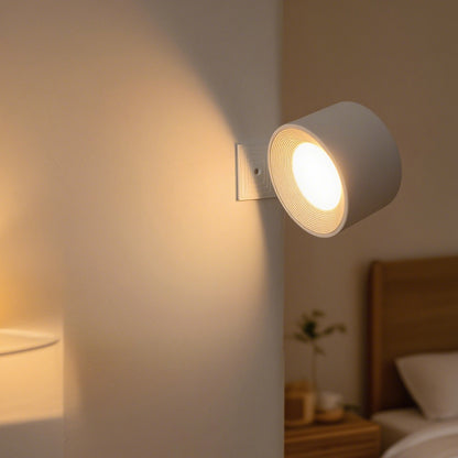 Rechargeable circular wall lamp, wireless magnetic bedside lamp