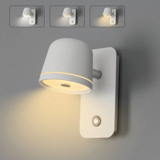 LED Adjustable Wall Sconce, Bedroom Bedside Rotating Lights