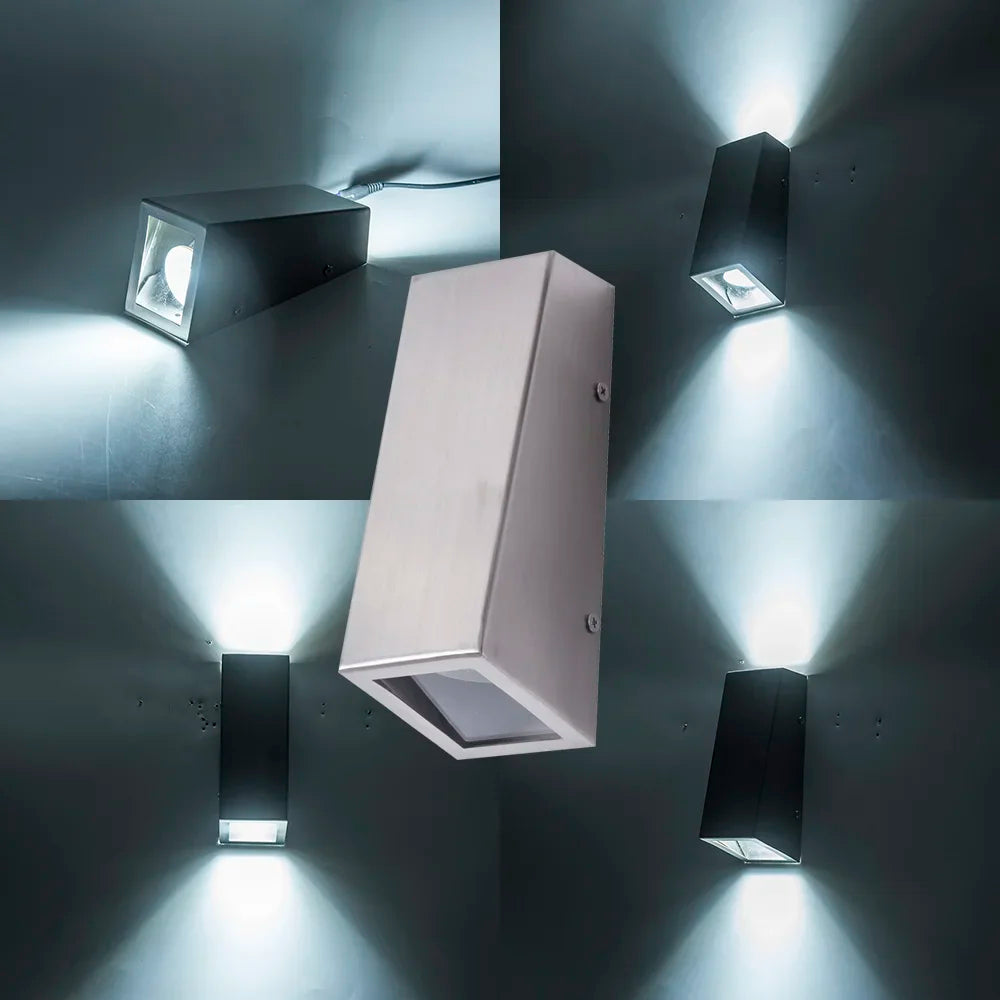 Outdoor LED Stainless Steel Wall Lamp, Adjustable Corridor Lighting Lamp.