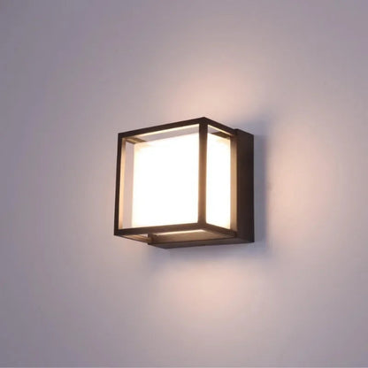 Porch Outdoor LED Light, Square Waterproof Wall Light.