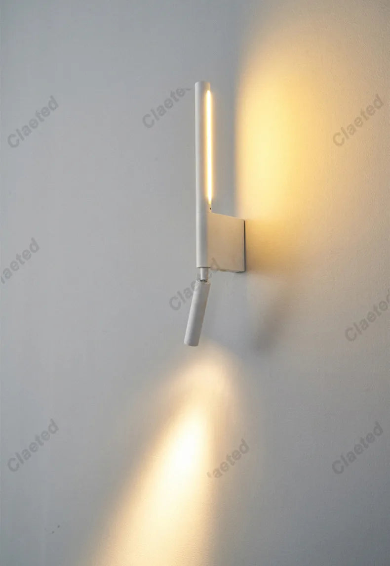 LED Bedroom Bedside Wall Sconce, Adjustable Swivel Reading Light for Study Room