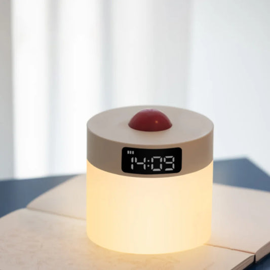 LED Cylindrical Small Table Lamp, USB Rechargeable Bedroom Bedside Lamps
