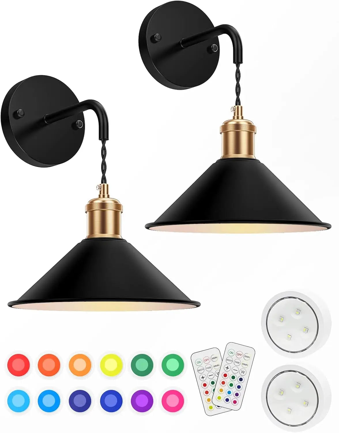 Indoor RGB Wireless Battery Wall Sconce, Decorative Ambient Light For Living Room