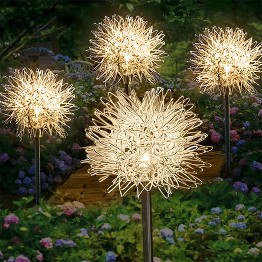 LED Outdoor Landscape Light Solar Dandelion Waterproof Lawn Patio Path Lights