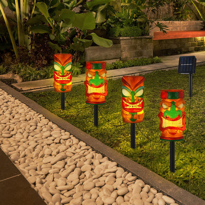 Solar Garden Lights, IP55 Outdoor Waterproof Savage Pattern Decorative Landscape Lights for Courtyard Garden etc.