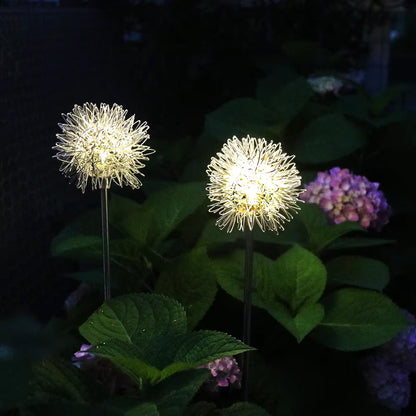 LED Outdoor Landscape Light Solar Dandelion Waterproof Lawn Patio Path Lights