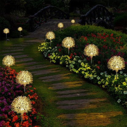 LED Outdoor Landscape Light Solar Dandelion Waterproof Lawn Patio Path Lights