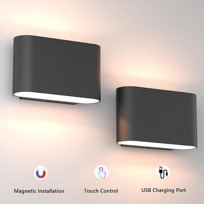 LED Wall Lamp, Magnetic 360 Degree Rotating Up and Down Lighting, USB Charging.