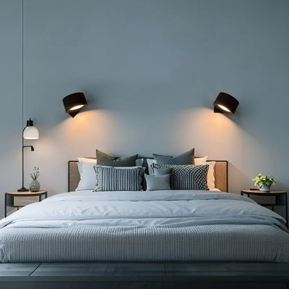 Rechargeable circular wall lamp, wireless magnetic bedside lamp