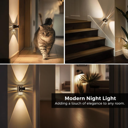 LED Plug-in Wall Sconce, Bedroom Bedside Reversible Nightlight