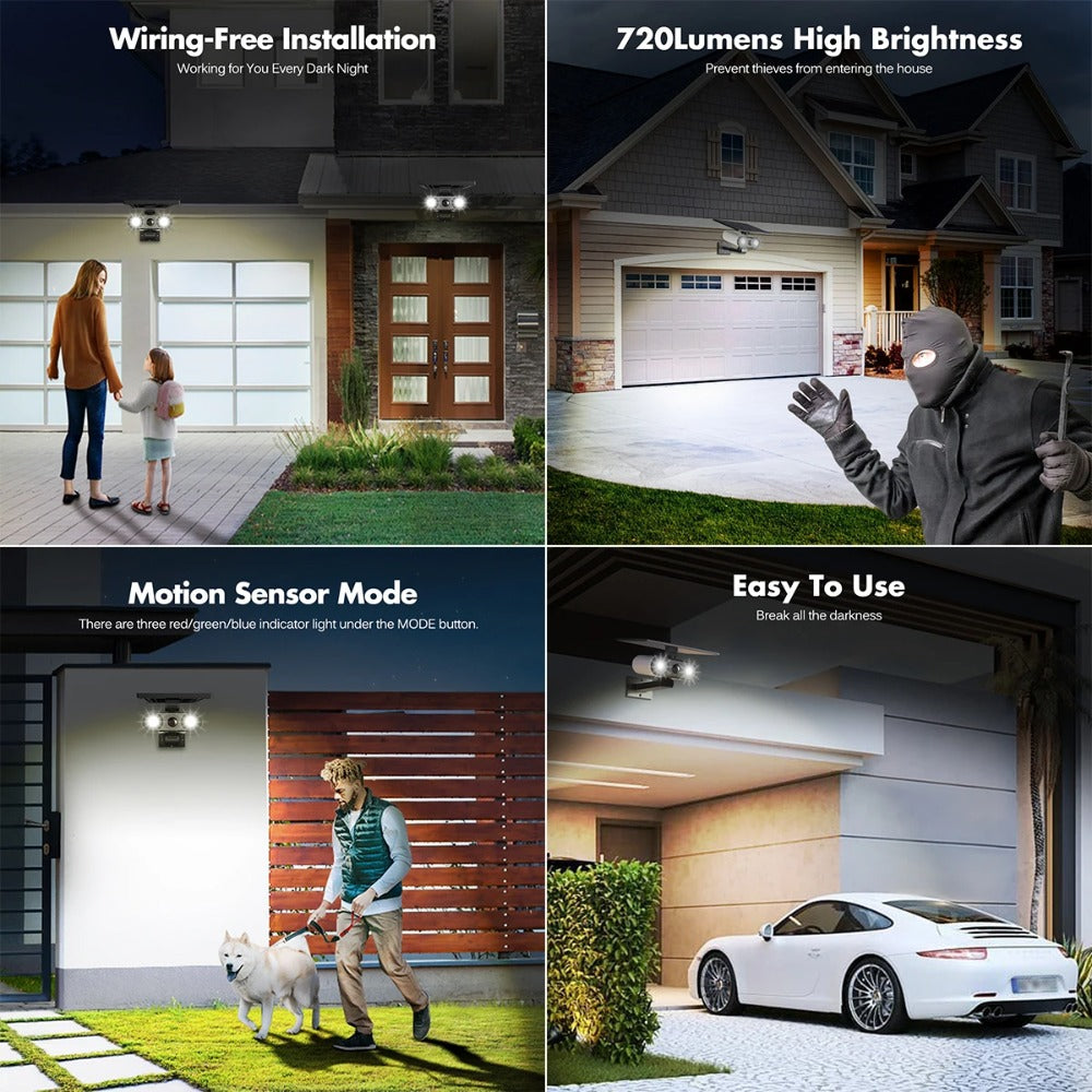 IP65 Waterproof Solar Spotlight, Outdoor LED Motion Sensor Floodlight