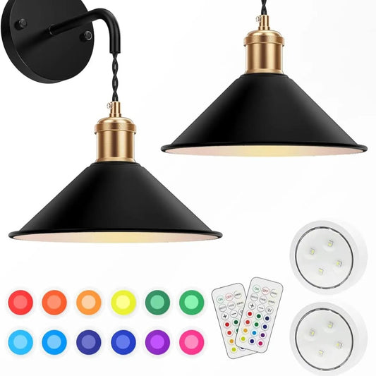 Indoor RGB Wireless Battery Wall Sconce, Decorative Ambient Light For Living Room