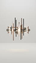 Sculptural Chandelier in Frosted Glass
