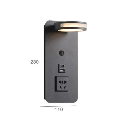 LED Multifunctional Hotel Wall Lamp, With USB Socket Bedside Reading Light