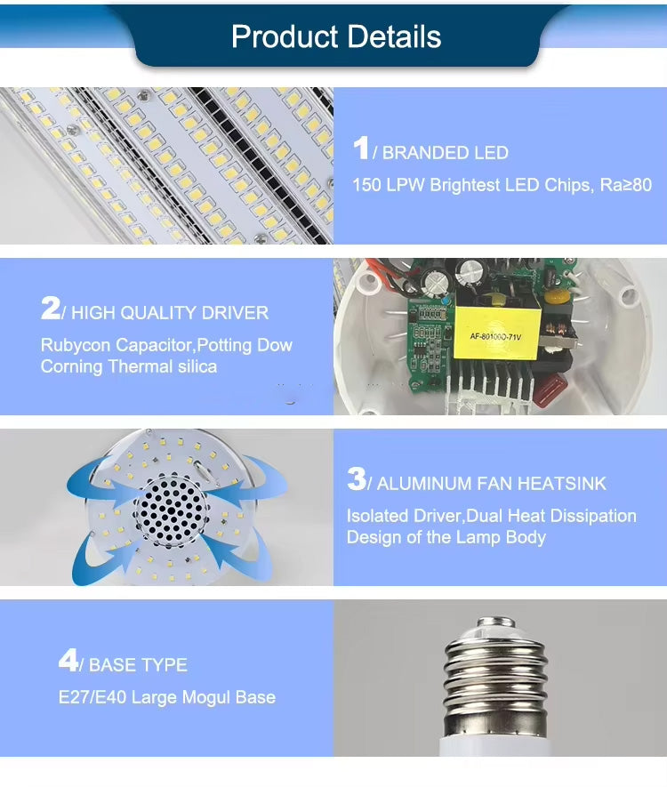 LED Corn Light,Warehouse Garden High Power Lighting Bulbs,Garden Lights Street Lights Brighten Your Life