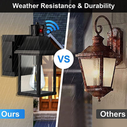 American-style outdoor porch fence lawn villa passageway corridor human sensor built-in socket wall lamp