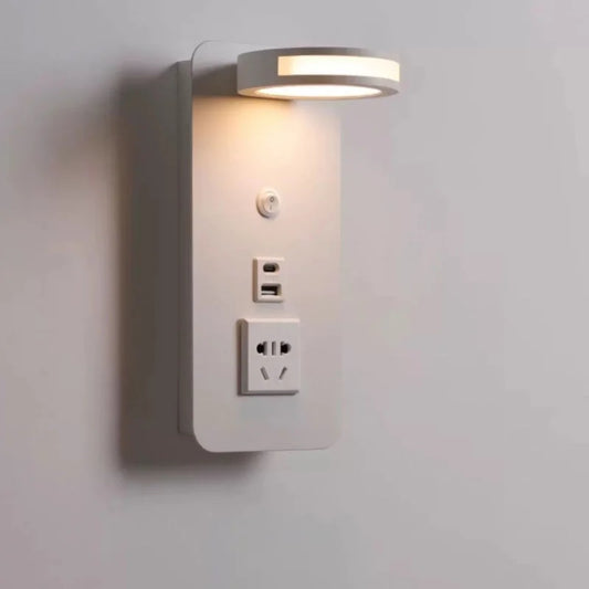 LED Multifunctional Hotel Wall Lamp, With USB Socket Bedside Reading Light