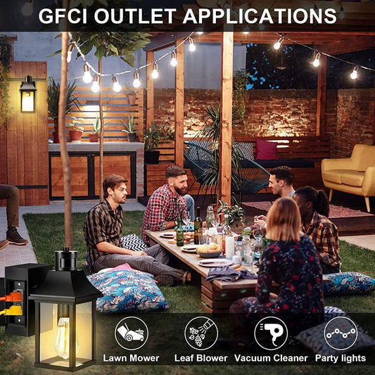 American-style outdoor porch fence lawn villa passageway corridor human sensor built-in socket wall lamp
