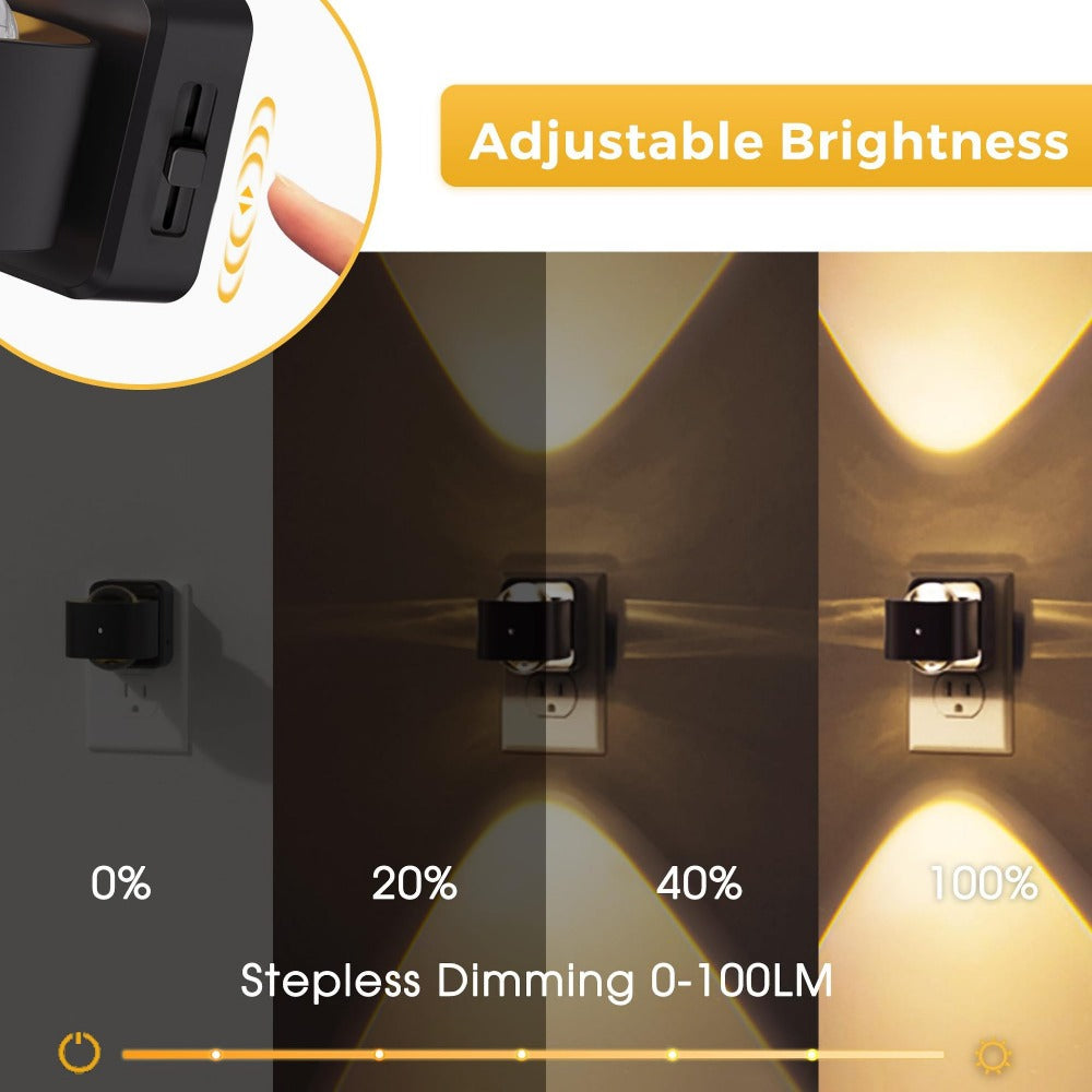 LED Plug-in Wall Sconce, Bedroom Bedside Reversible Nightlight