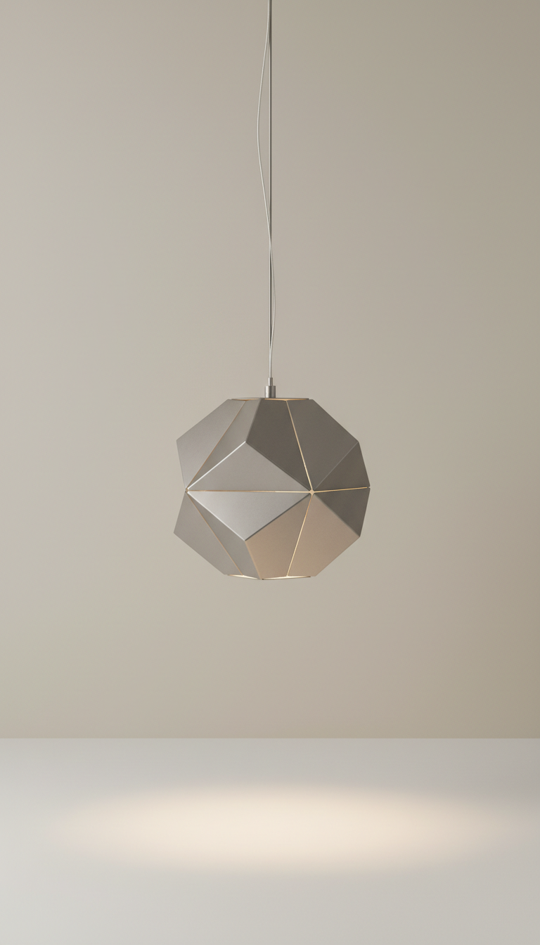 Geometric Pendant Light in Brushed Brass