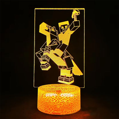 3D touch remote control bedside lamp, my world game creative model night light
