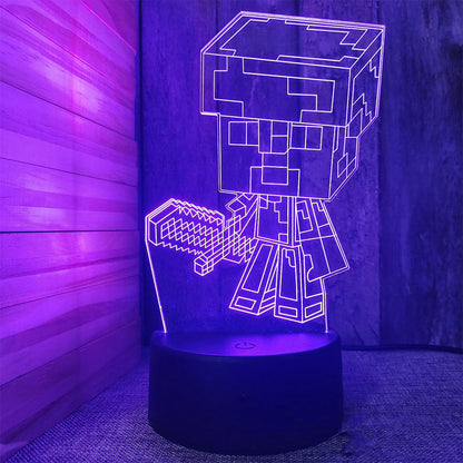 3D touch remote control bedside lamp, my world game creative model night light