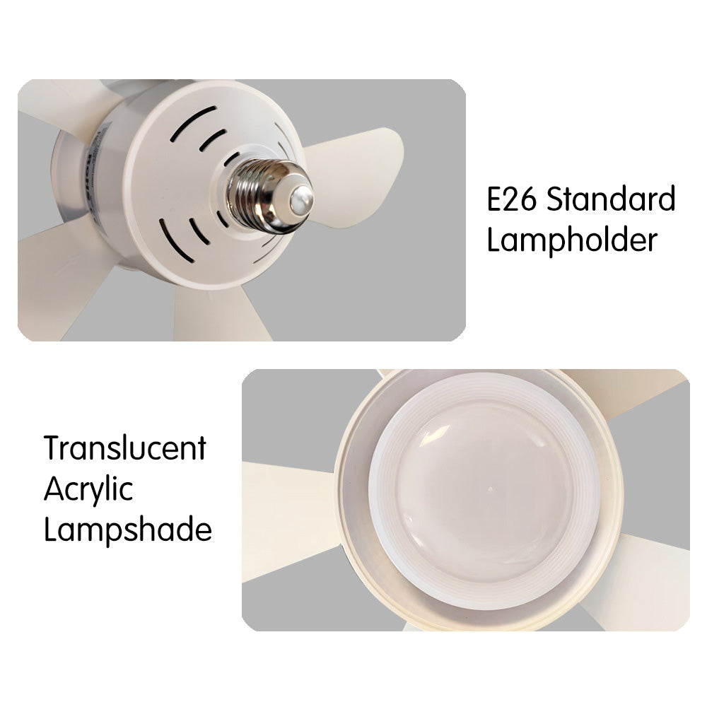 Dimmable Fan Light E26 Screw-in Plug and Play Ceiling Fan Lights