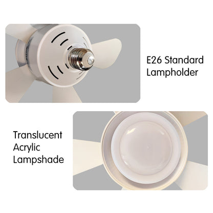 Dimmable Fan Light E26 Screw-in Plug and Play Ceiling Fan Lights